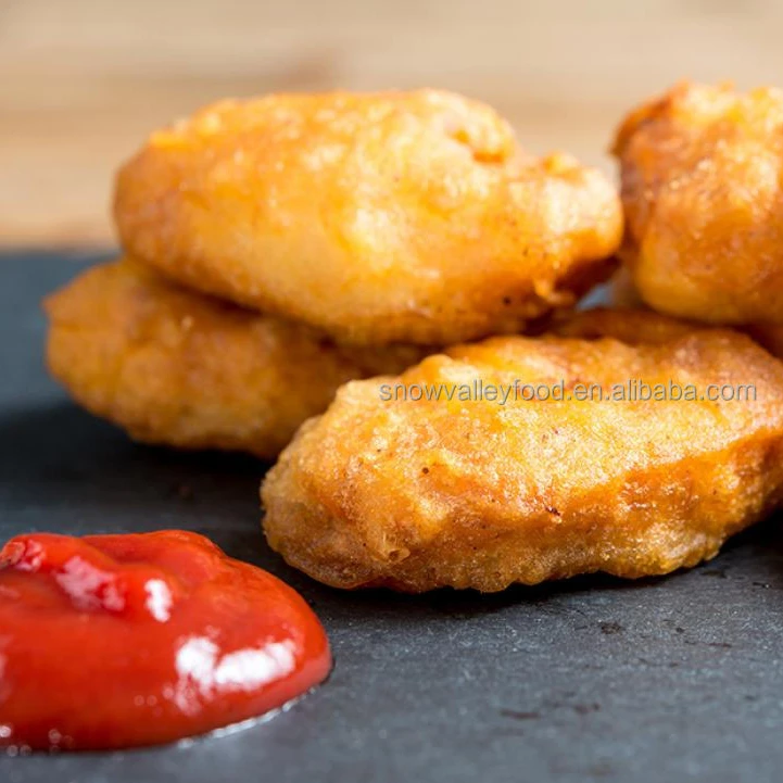 100% Plant Based Vegan Meatless Substitute fast cook Spicy Veggie gummy texture chicken Nuggets by Non-GMO Soy