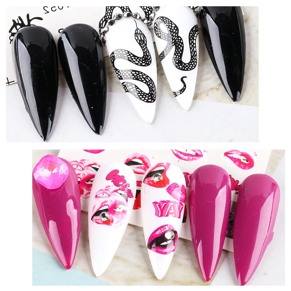 
Wholesale 16PCS More Style Snake Cartoon Nail Art Sticker For Nail Decoration 