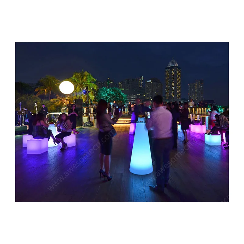 Vip Pub высокий бар светодиодный стеклянный коктейльный стол