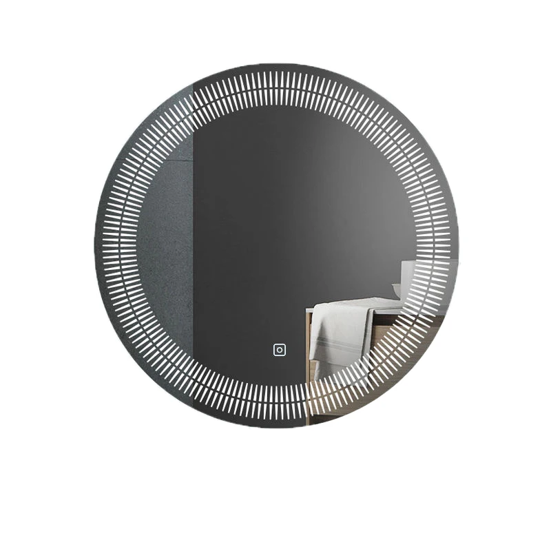 home Customized Led Bathroom Mirror silver 5mm round Smart Mirror Touch Screen With Light