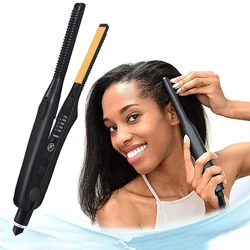 Professional Mini Hair Straightener Curler 2 In 1 Flat Iron Small Men Short Hair Straightening
