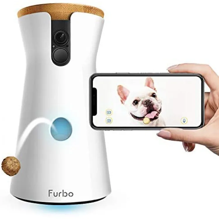 Saiji Alimentador de golosinas para mascotas Full HD, Wi-Fi, для домашних животных и 2-полосная аудио лечения, Собака камера фидер