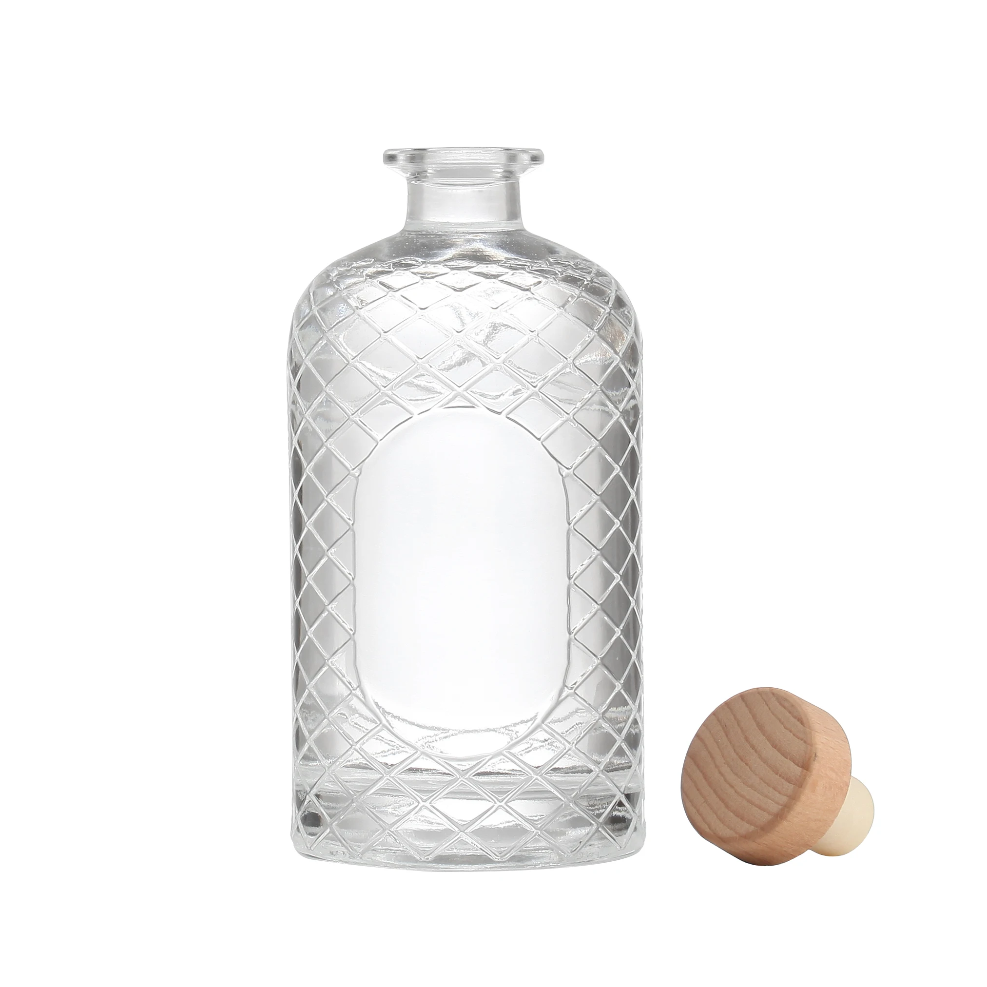 Customized professional 300ml round flint gin rum whisky vodka tequila likore liquor ouzo cocktail juice glass bottles