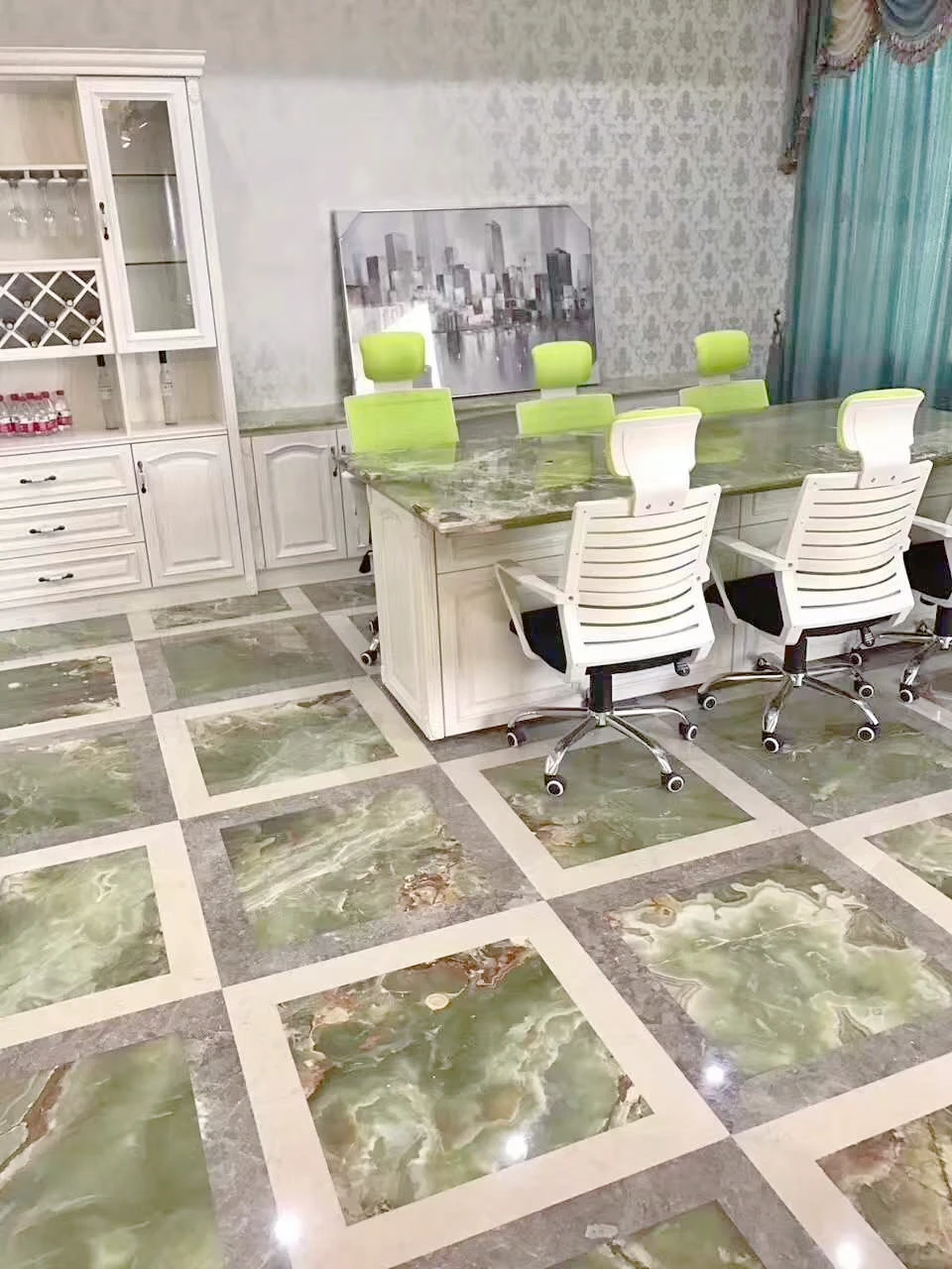 customizable High Quality Polished Natural Onyx Slab Green Onyx for Interior Decoration