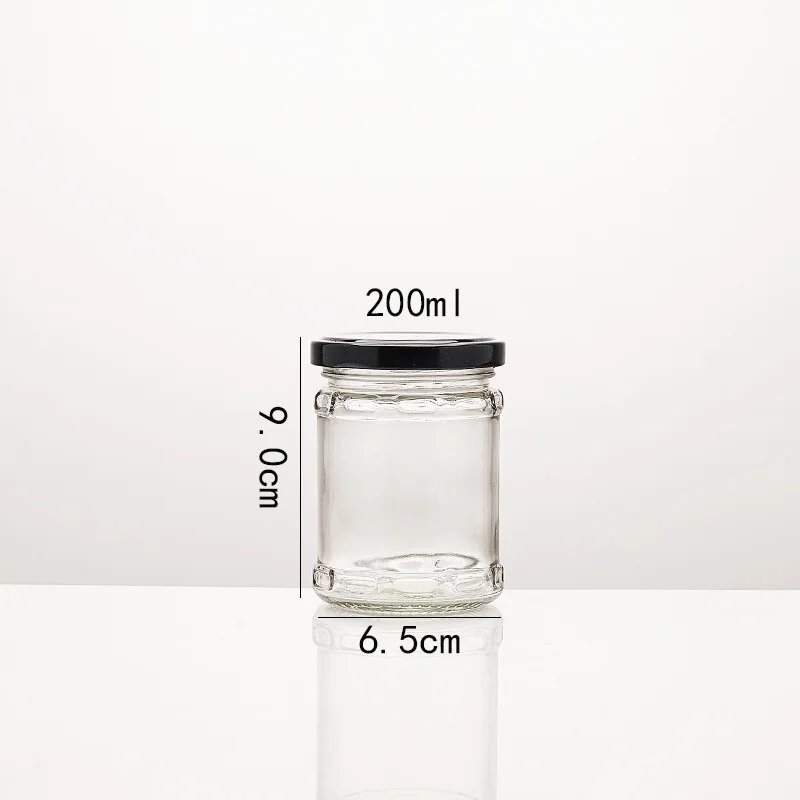 Wholesale 200ml 220ml 280ml Clear Round Empty Pepper Vegetable Jam Beef Sauce Glass Food Jar
