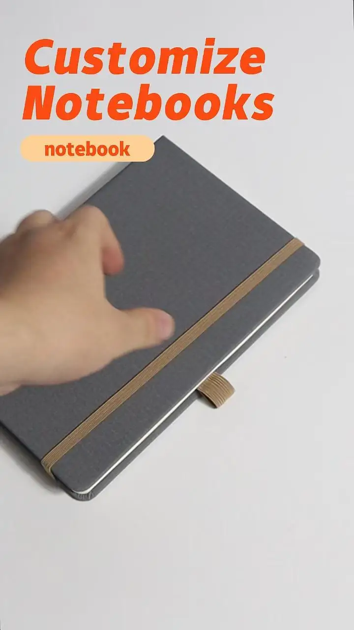 Customized logo stationery notebook gift A5 diary planner with elastic band for promotion