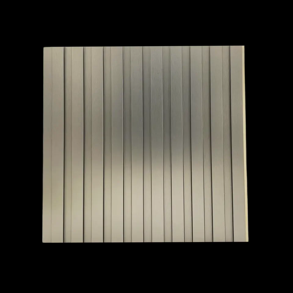 Interior Decorative Metal Texture Wall Cladding Bamboo Fiber Art Louver Panel Waterproof Fireproof Background WPC Fluted Panel