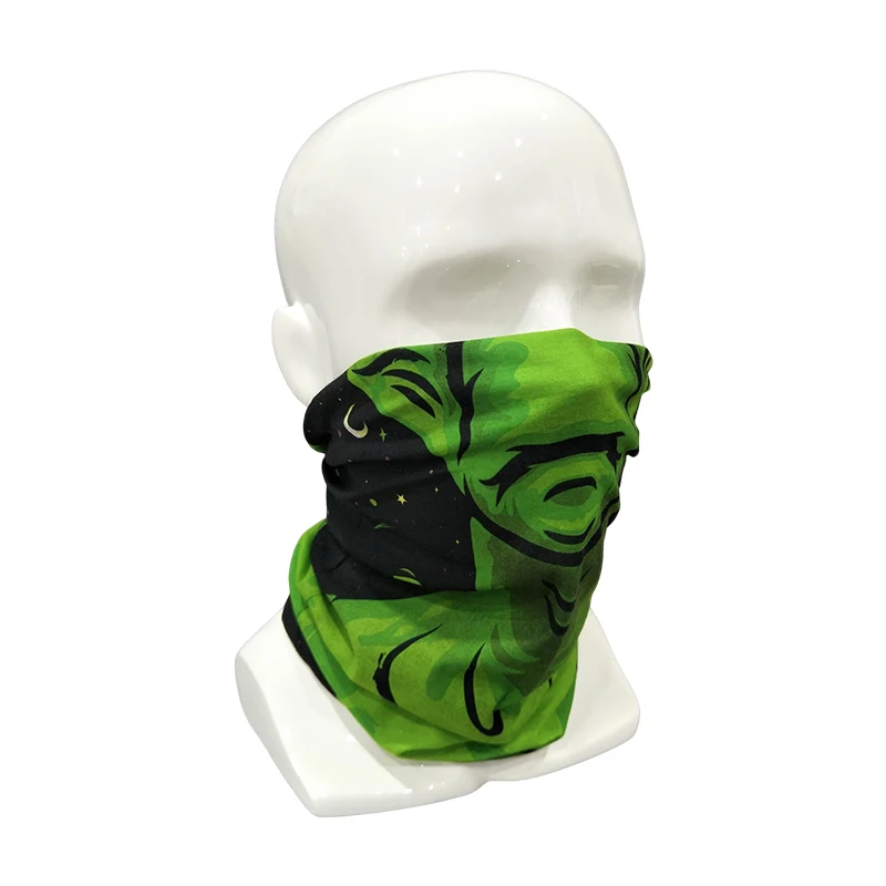 Customized Unisex Neck Gaiter Set Face Scarf Monster Pattern Mask Dust Multifunctional Bandanas Headband