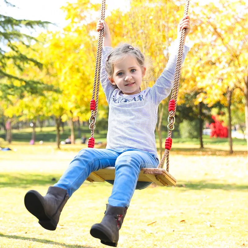 High quality pine wooden swing board outdoor for children playground garden swing toys