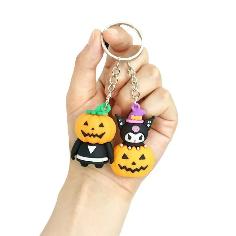 Cute PVC Glow Key Ring Halloween Decoration Gift Perfect Car Key Holder for Kids Rubber Metal Plastic Keychain Type