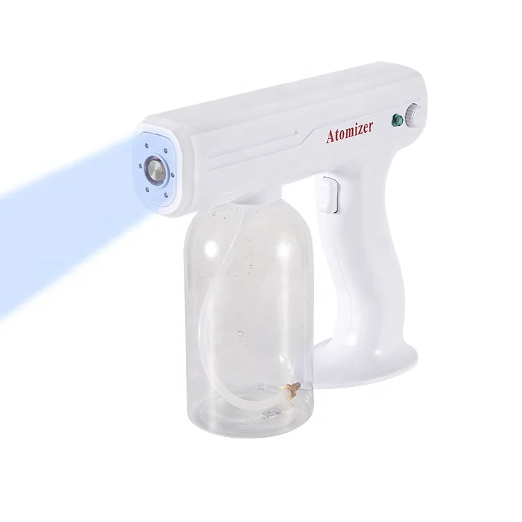 Professional  Blue LED light Spray Gun Electric Hair Handheld Wireless Nano Spray Gun