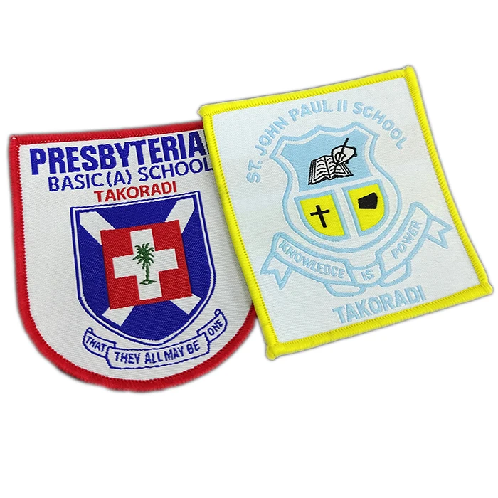 Custom Design Sewing school crest badge For Garments Woven School Uniform Badges