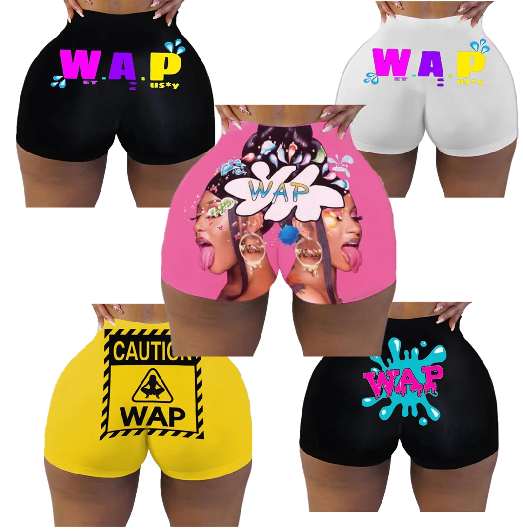 2022 Summer New Design Popular Accept Custom Printed High Waist Plus Size Candy Women Snack Shorts