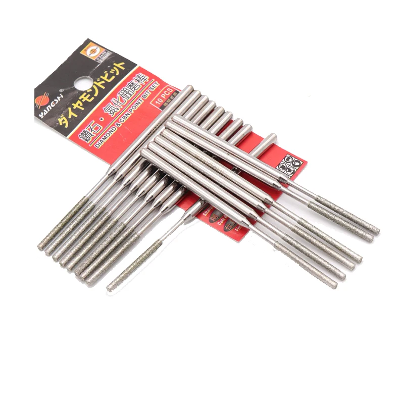 70mm Diamond grinding burr cylindrical boron nitride grinding rod flat head cylindrical extension