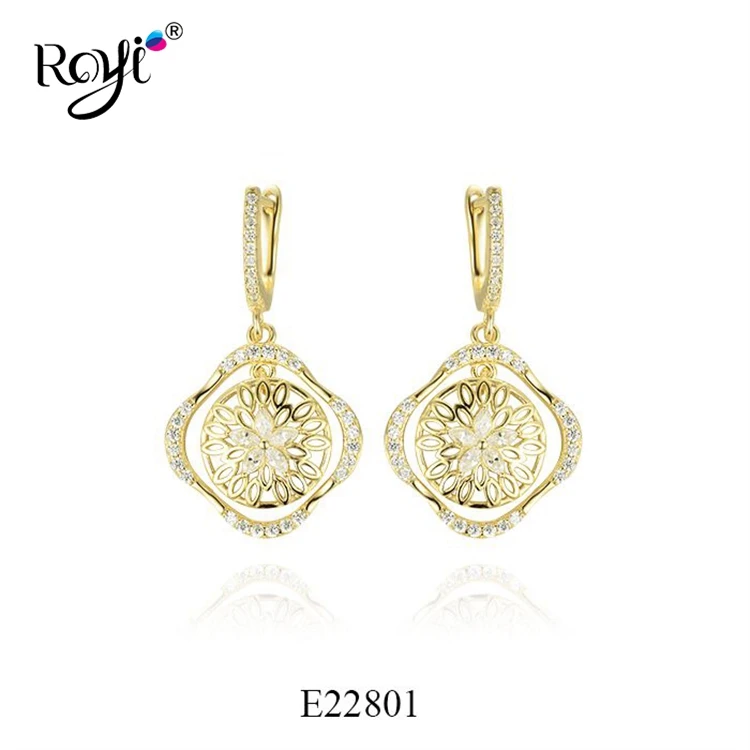 Royi New Style silver earrings 925 sterling White CZ Stone earrings women