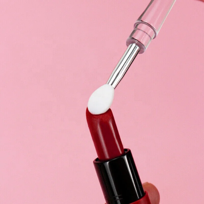 Portable Reusable Silicone Lip Brush Small with Dustproof Cover Lip Cream Lip Mask Lipstick Eyeshadow Applicator