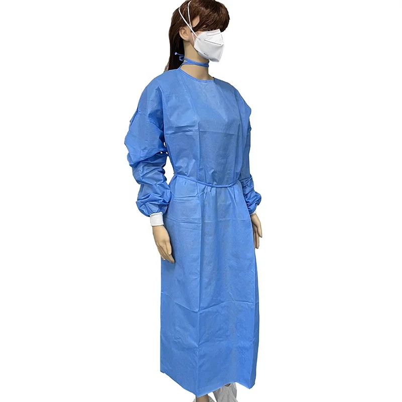 disposable gowns sms Nonwoven gown blue split style M L XL XXL