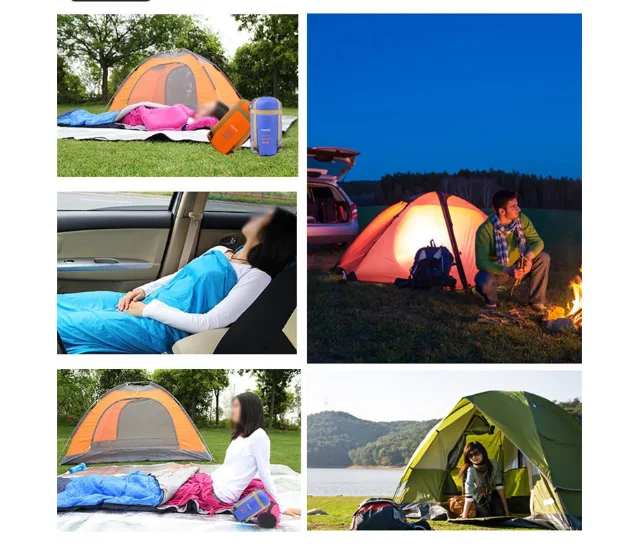 Outdoor camping trip nylon imitation silk - wadded envelope sleeping bag
