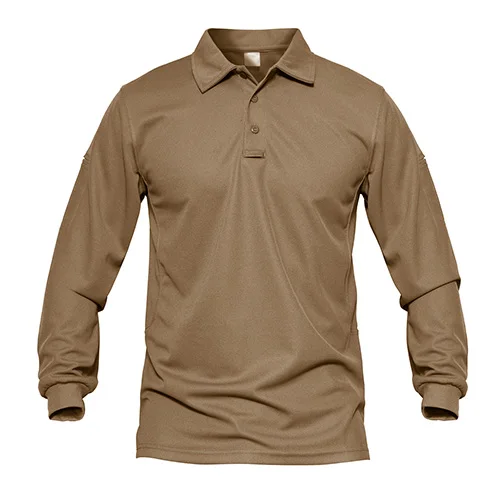 Mens Tactical Shirts Work Polos Summer Quick Dry T-shirts Long Sleeve Lightweight Pique Jersey Golf Shirt Tops