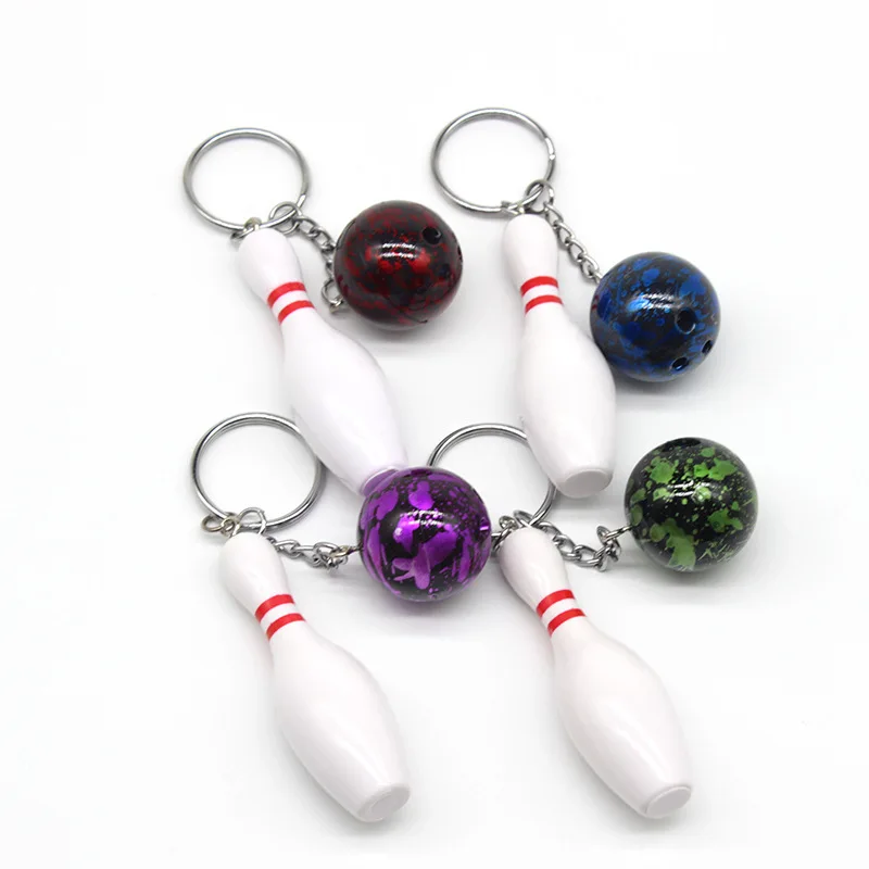 Bowling Pin Keychain Sport Keychain for Backpack DIY Craft for Team Sports Souvenir Victory Parties Gifts Bowling gift