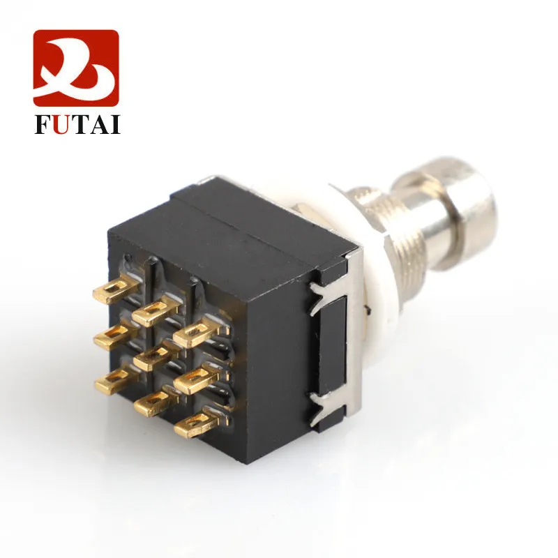 ON ON Latching Push Button Switch  3PDT Foot Switches Guitar Effect Stomp Pedal 9 Pins