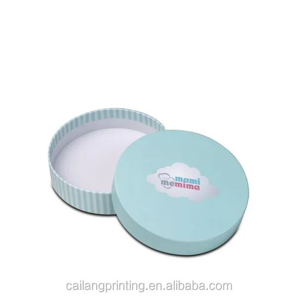 Small rigid round paperboard gift packaging box with lid 2 piece candle box in high quality