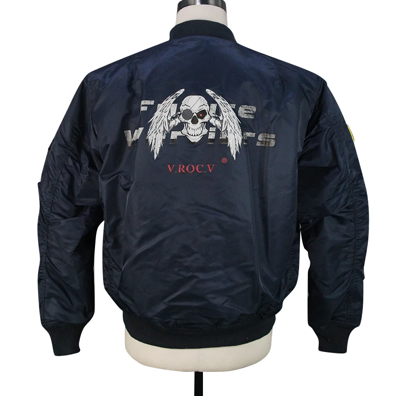 New Style  Mens Flight Jacket Bomber Jacket Nylon Shell Black\navy\army Green Stock & Custom Made for Winter Printed