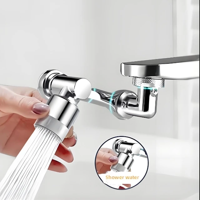 Modern 1080 Degree Swivel Robotic Arm Faucet Kitchen Sink Extension Universal Plastic Brass Hot Cold Water Mixer Bathroom Taps
