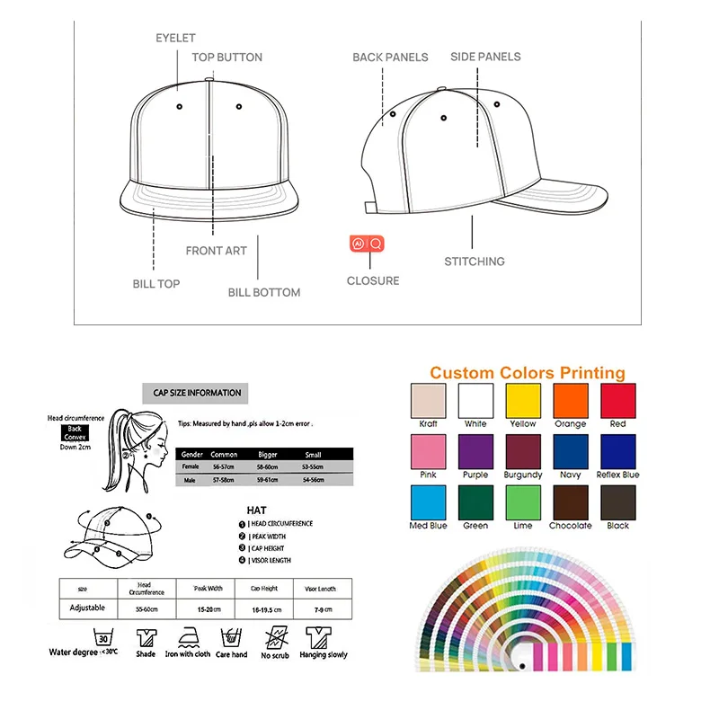 High Quality  Cheap Outdoor Polyester Baseball Caps with Embroidery Snapback Hats Sport and Golf Cap