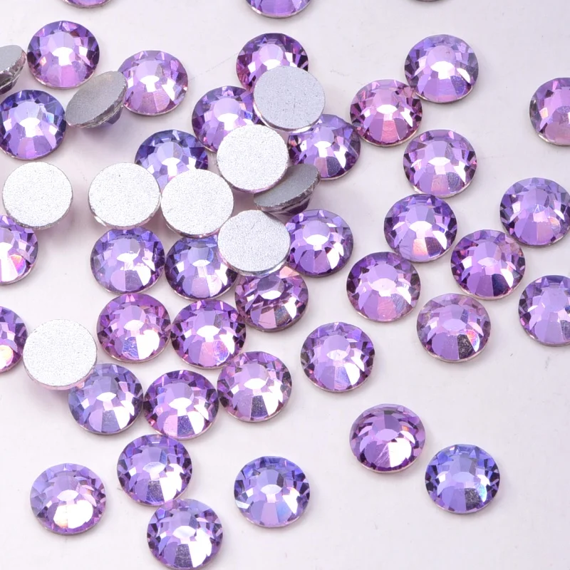 New Air Gold Line Rose Glass Color Strass Air Violet Flatback Non Hot Fix Rhinestone Crystal Bikini Strass for Nail Decoration