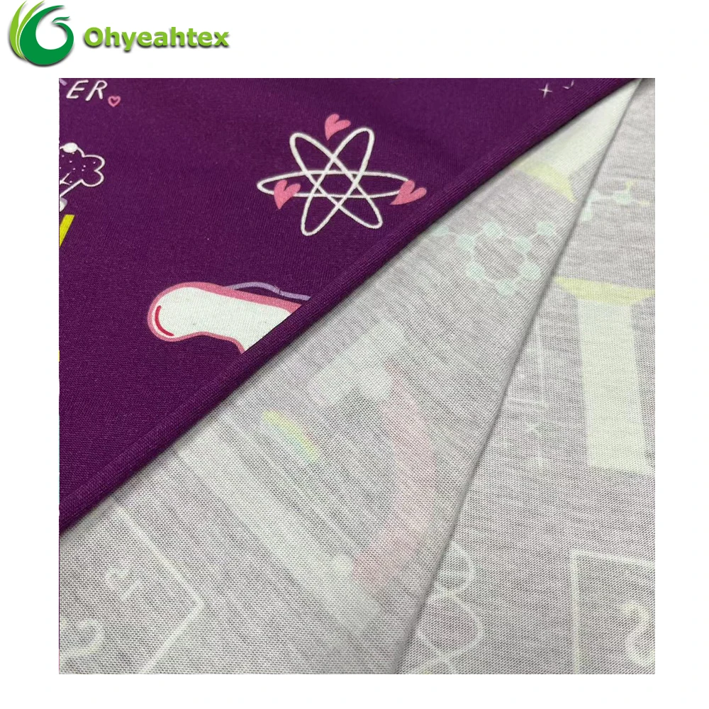 200GSM High Quality Custom Cartoon Digital Printed Organic Cotton Fabric For Baby