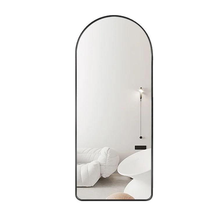 High quality gold and black metal framed large arch mirror full length decorative