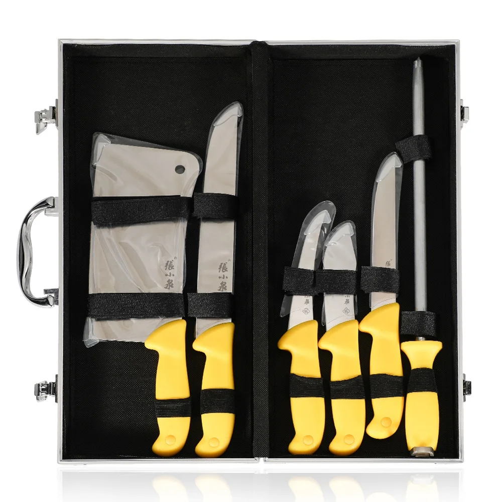 Wholesale 6pcs Stainless Steel Boning Knife Set Customizable Color Handle Low Price Butcher Fishing Fillet Knife Set