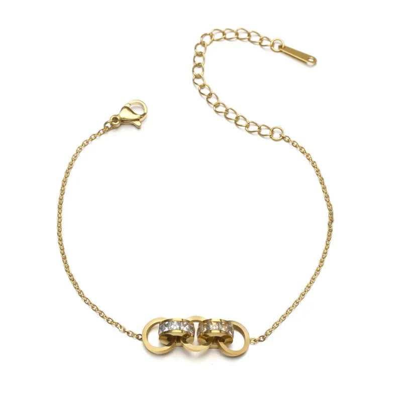  Fashion gold silver charm bracelet stainless steel For Women Wholesale