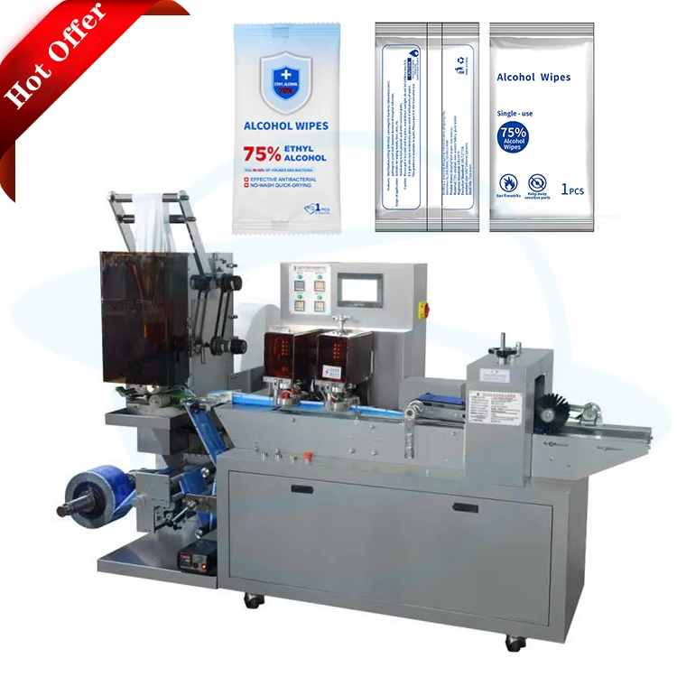 Full Auto tissue sachet packing single piece wet wi pe making machine