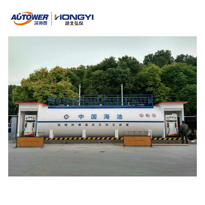 Double dispenser Fuel Container mobile filing station with storage tank Fuel dispenser Level gauge Gas detector for LPG/LNG