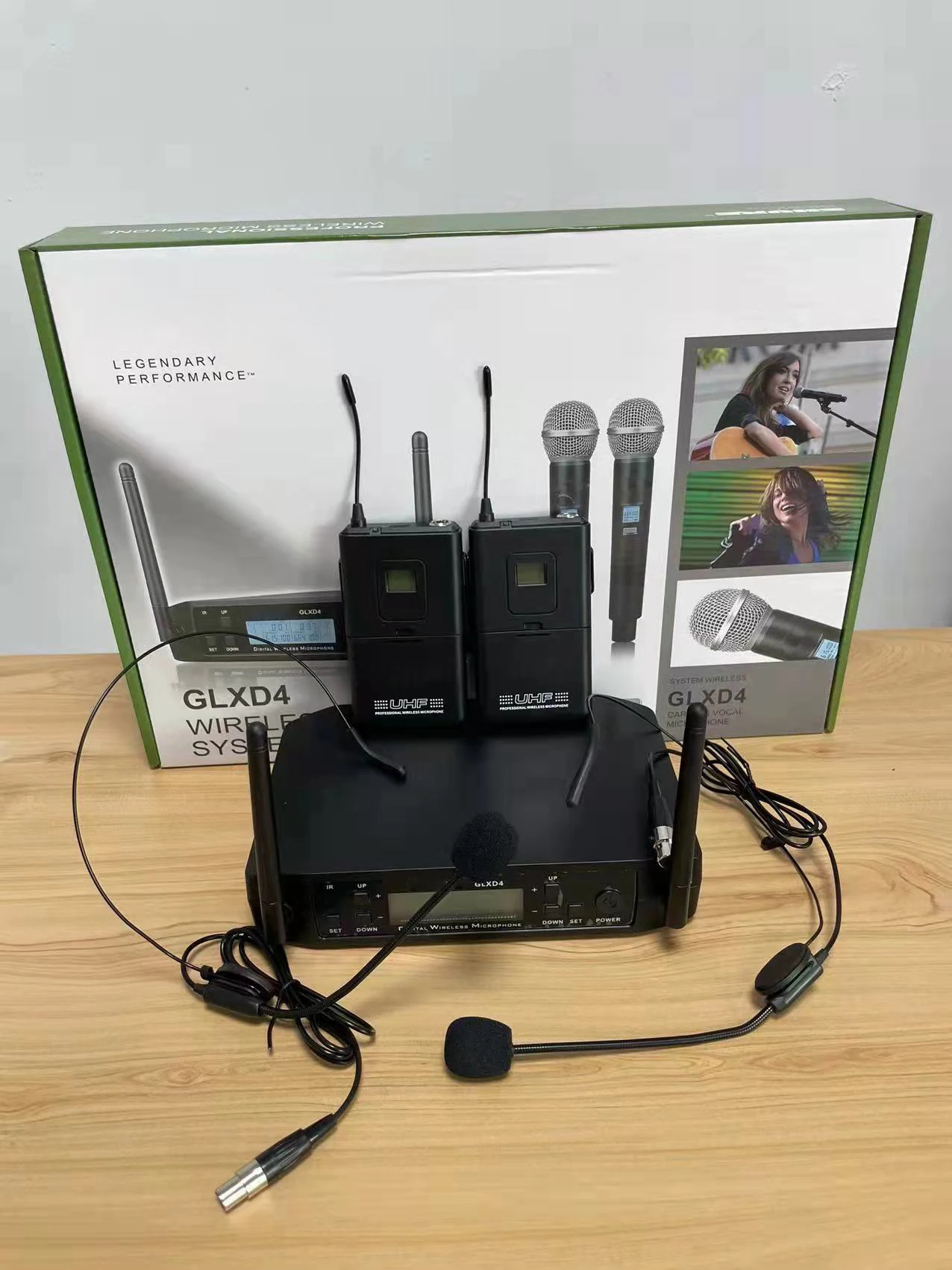 Glxd4 Sm58 Cheap Price Uhf Dual Channel Handheld Lavalier Headset Long Range Wireless Microphone For Shure