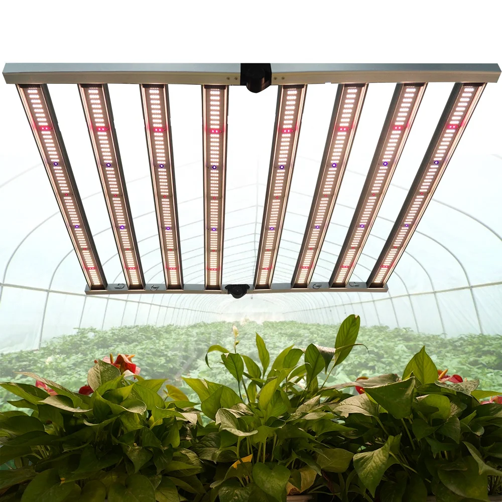 Meiju Foldable 8 Strip Led Grow Light, New Full Spectrum 660W Grow Light With Ir Uv For Indoor Plants Replacing HPS 1000W