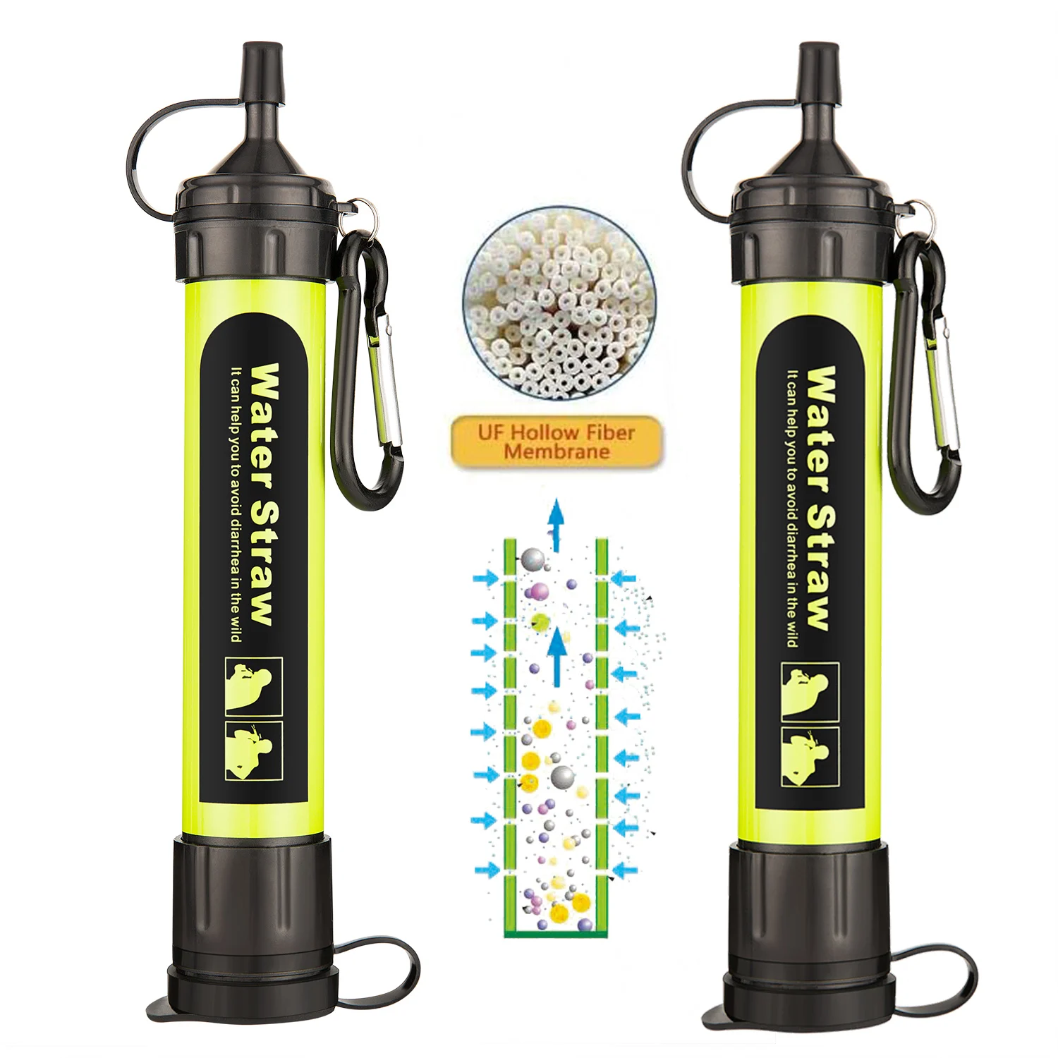 Outdoor Water Purifier Set Camping Hiking Emergency Survival Portable Purifier Water Filter Straw Kit