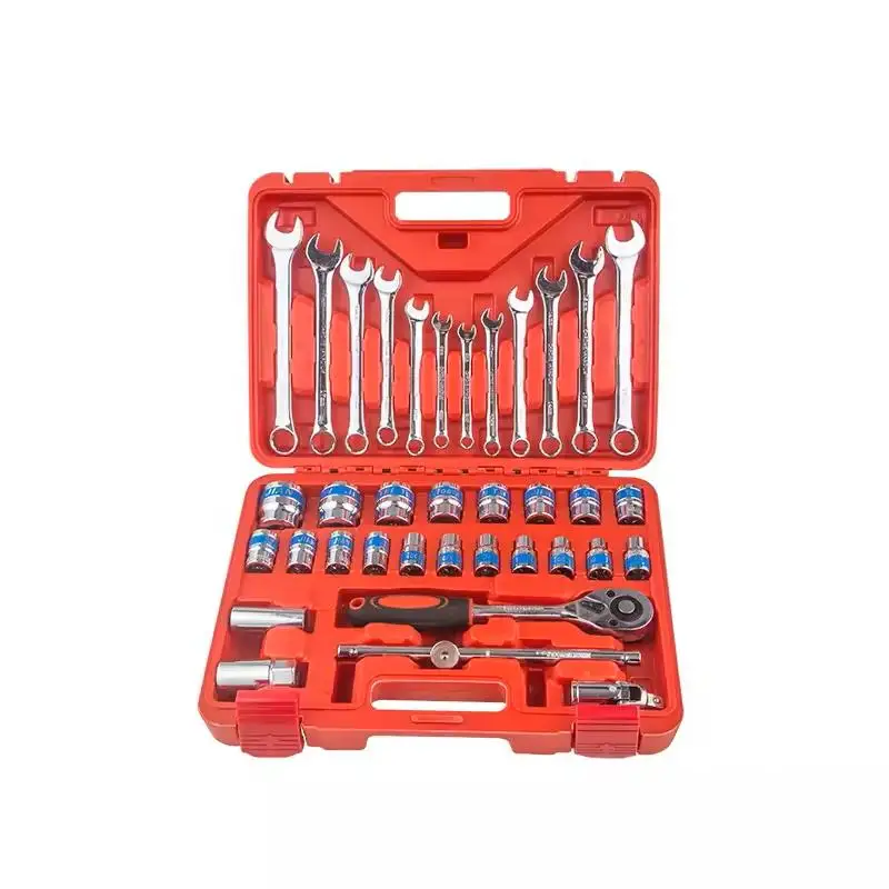 37pcs Hard Case Household Hardware Tool Torque Wrench Steel Combination Spanner Socket Set Car Repair Tool Box