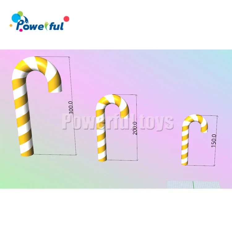 Christmas Inflatable Led Candy Model Xmas Advertising Inflatable Candy Cane For Party Event Decoration