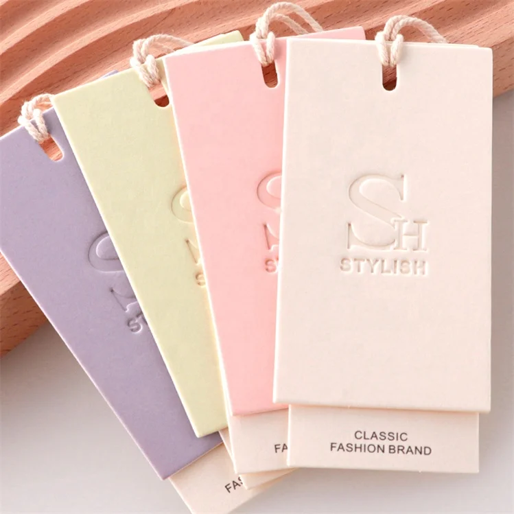Tags Luxury Custom Logo Clothing Tags Green Card Clothes Label Special Paper Hang Tags T-shirt Jacket Business Recyclable