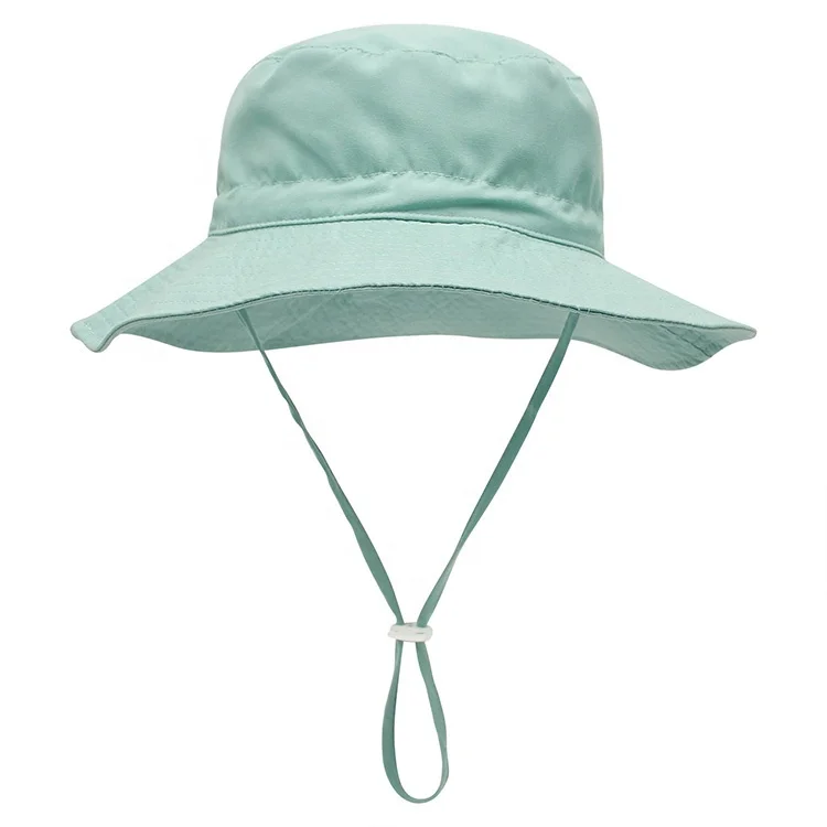 Children Lightweight Safari Sun Hat UV Protection Bucket Hat Quick Dry Fishing Hat with String For 0-6 years for wholesale