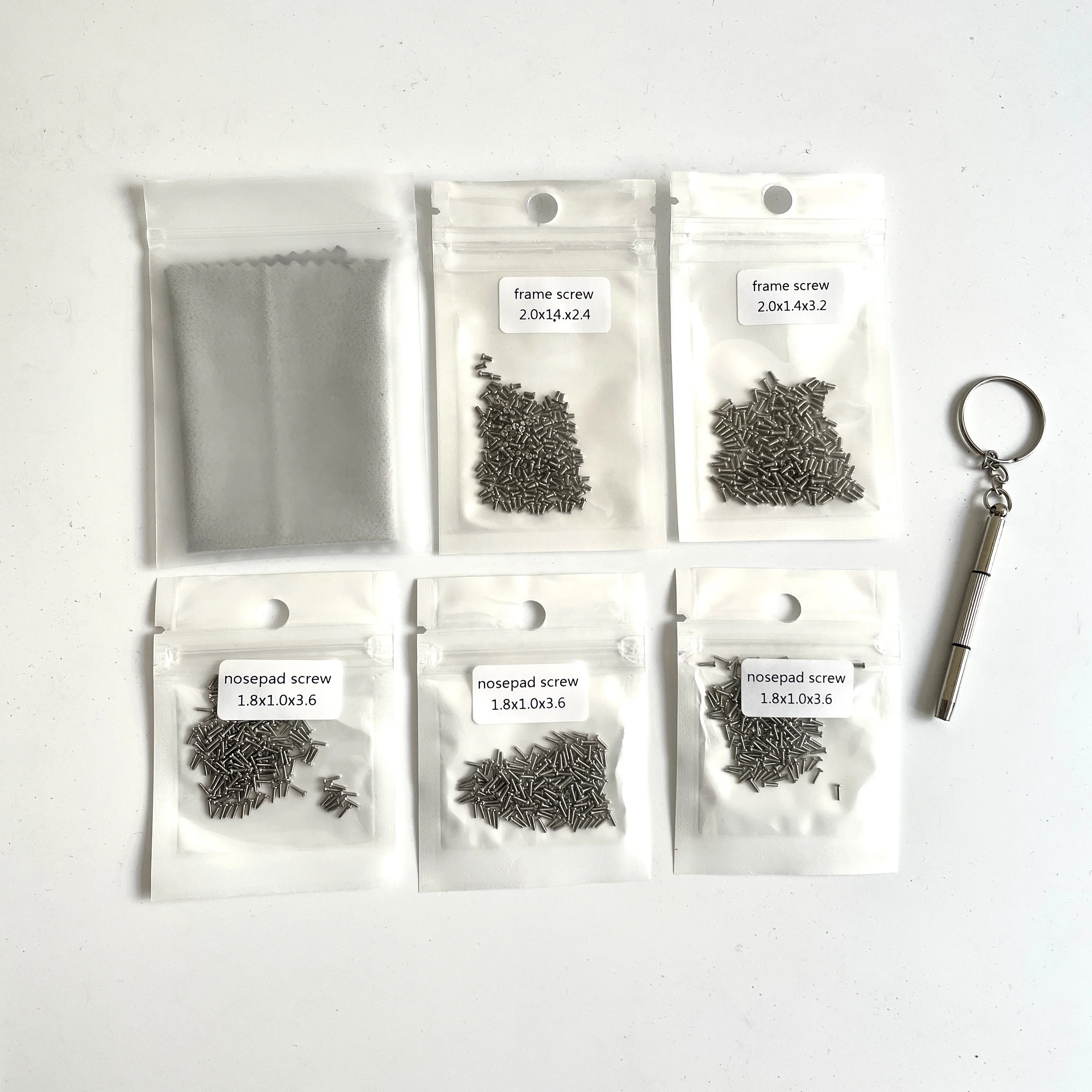 Phillips Nose pad Screw1.8*1.0*3.6 Frame screw 2.0*1.4*2.4 and 2.0*1.4*3.2 for Glasses Eyeglasses Hinge Glasses Repair Kit