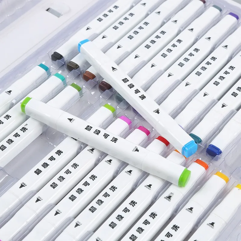 High Quality Stationery 79pcs Children Washable double head marker Multi-function Painting Set