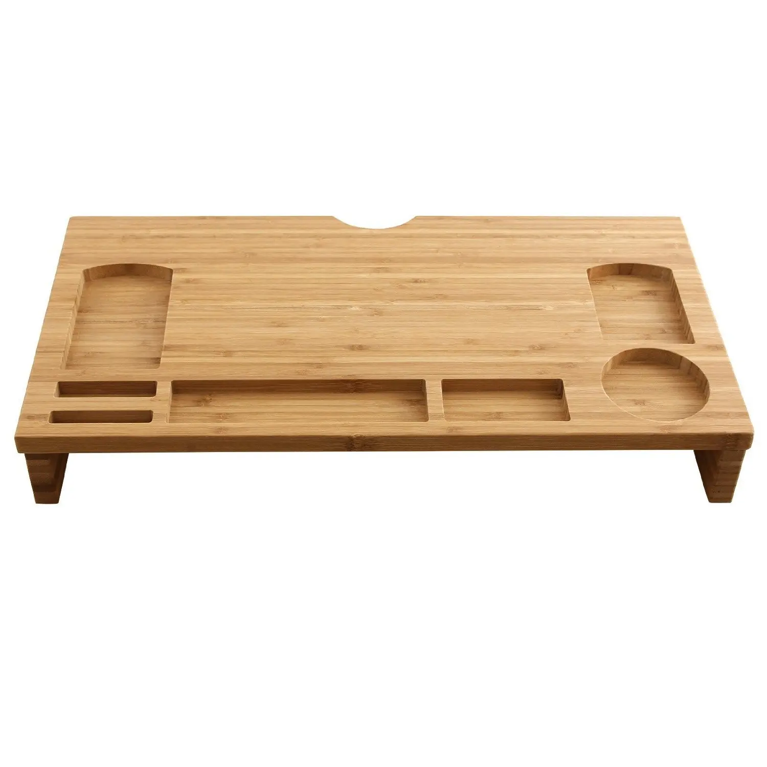 Wholesale Office Accessories Bamboo Desk Organizer with Tablet Phone Holder Monitor Stand Riser