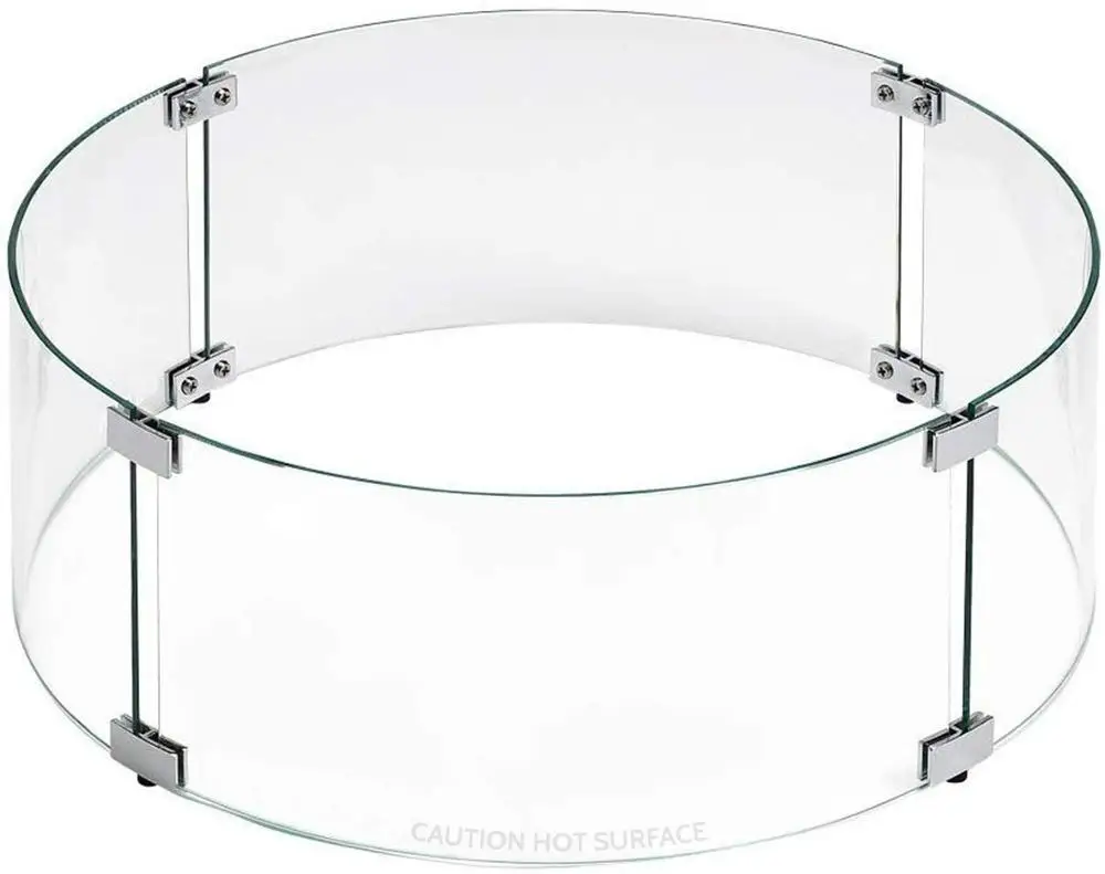 Firepit Flame Guard Wind Guard Glass Rectangle  Round Square Flame Guard