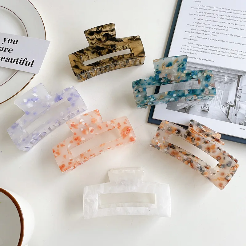 Korean Leopard Women Large Hair Claw Clips For Thick Hair 10.5cm Acetate Big Claw Clips Hair Accessories For Women