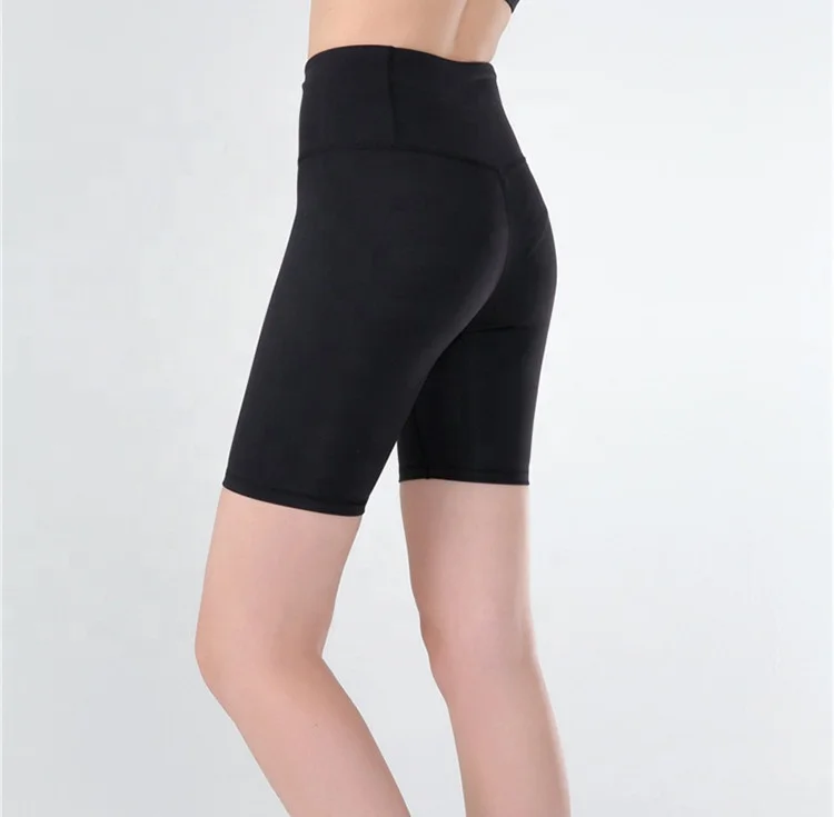 
Wholesale High Waist Tummy Control Sports Training Short Pants Sweat Wicking Nylon Spandex Yoga Shorts for Ladies 
