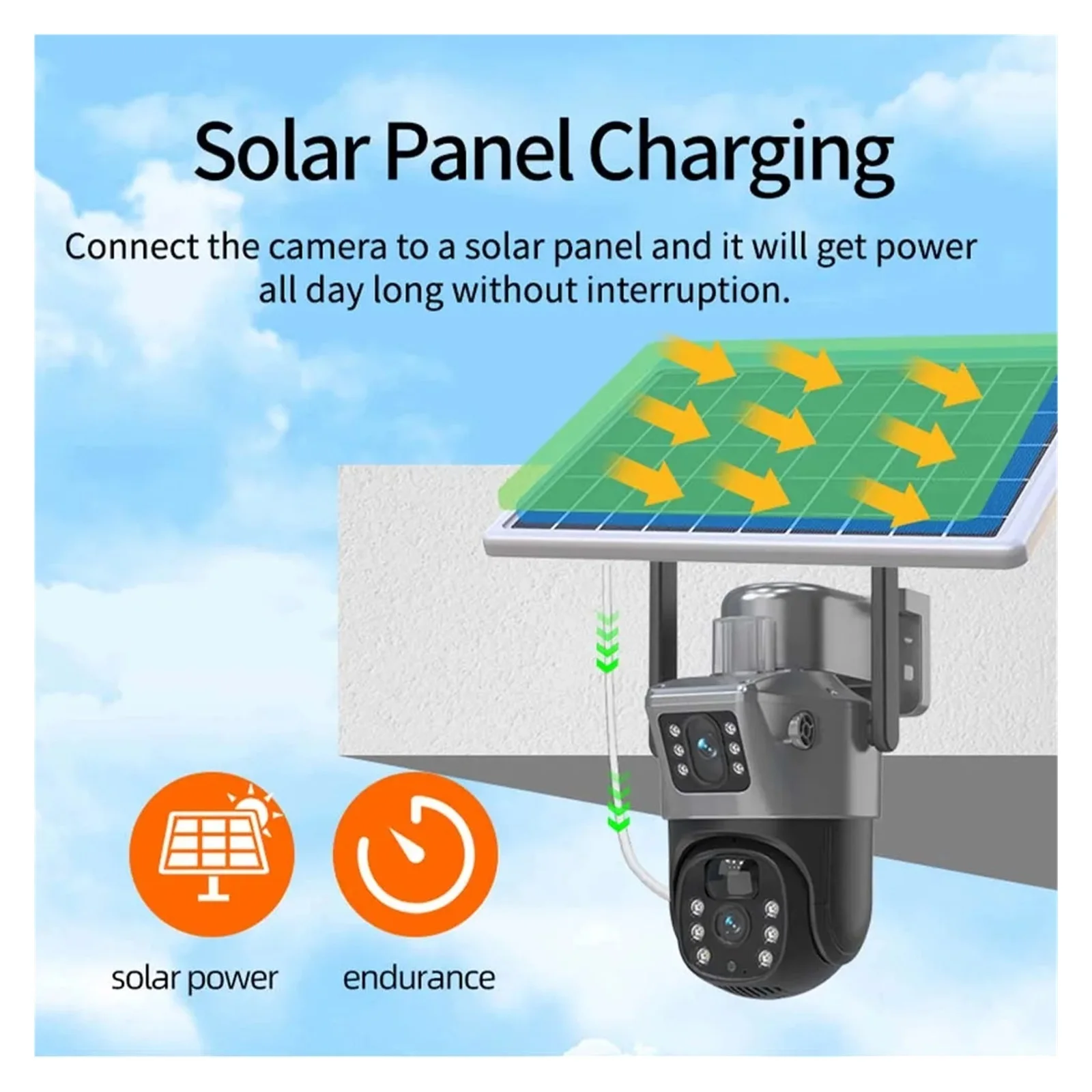 Senhuo 4K 8MP Solar Cell WiFi Dual Lens Dual Screen Outdoor Camera PIR Body Detection Security Protection PTZ Camera